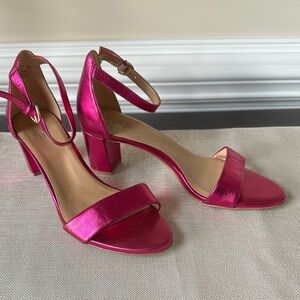 Naturalizer Pink High Heel Sandals with Ankle Strap